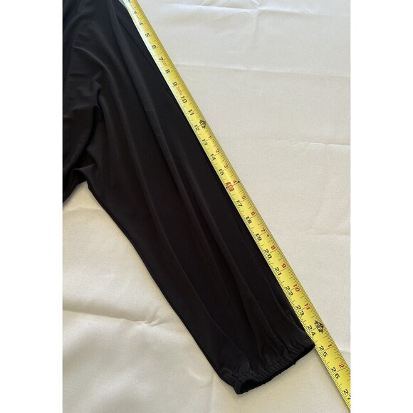 LAST TANGO Black Jumpsuit XL VNeck Dolman Split Sleeve Ankle Slit Pocket Stretch - Picture 13 of 15